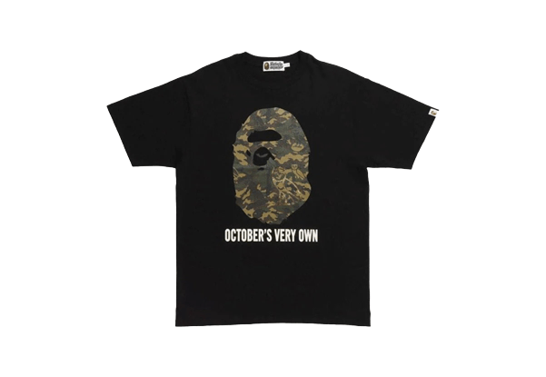 BAPE OVO Woodland Camo Ape Head T-Shirt Black
